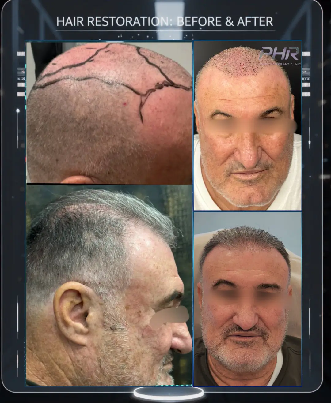 PHR Hair Restoration Clinic — תוצאה לאחר השתלת שיער
