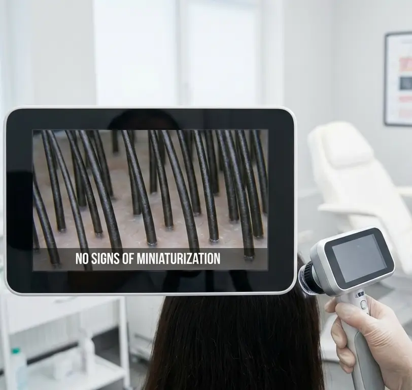 טריכוסקופיה: מיניאטוריזציה של זקיקי שיער בהתקרחות אנדרוגנית