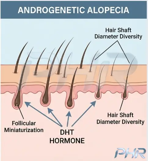 טריכוסקופיה: דלקת קרקפת עם אריתמה וקשקשת